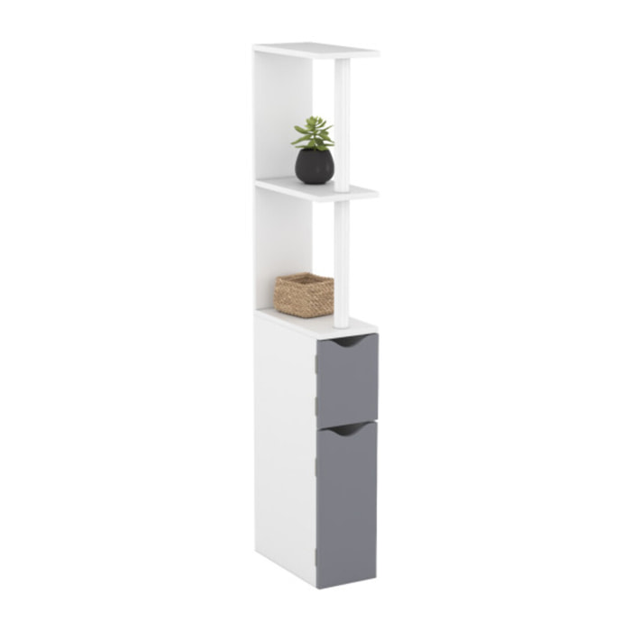 Colonne salle de bain blanche et grise 118cm