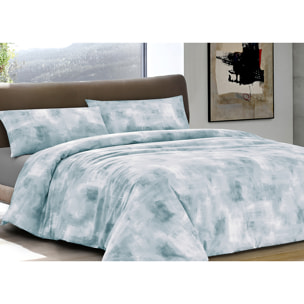 Copripiumino 100% Cotone Disegno Nebula Azzurro
