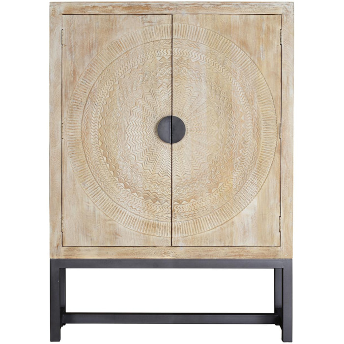 Armario de Madera de Mango 125 Cm Estilo Étnico Rústico