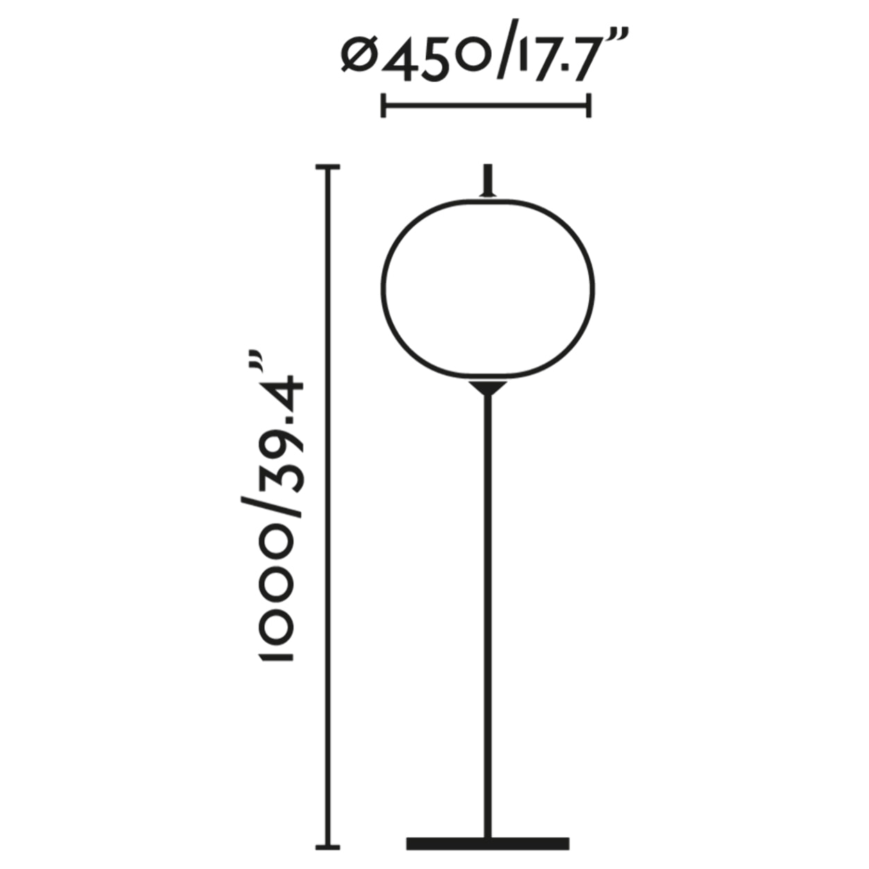 SAIGON OUT 1300 R45 Lampadaire gris/blanc mat