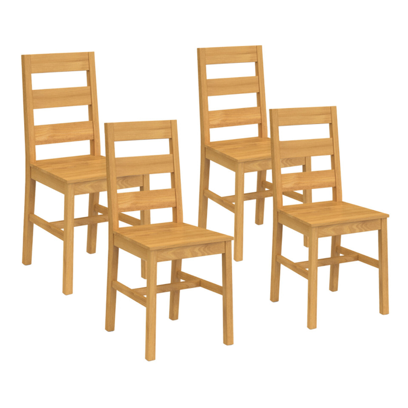 Chaises Alfie en bois de pin - lot de 4