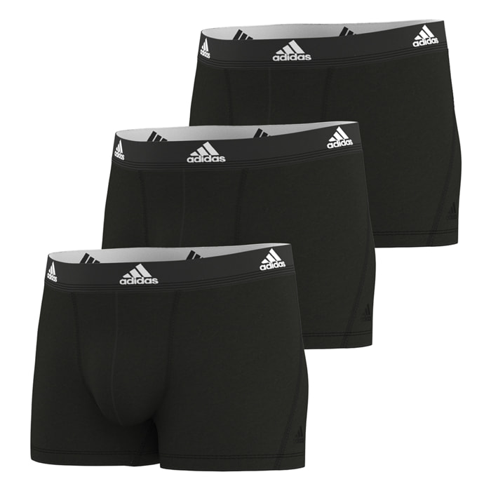 Lot de 3 boxers homme Active Flex Coton Adidas-Noir