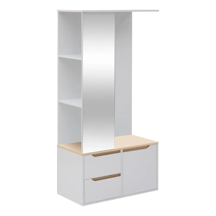 Vestiaire Luma rectangulaire 80x170cm blanc
