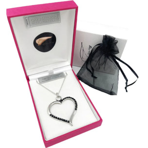 Collar Cuore negro en plata 7-10 micras