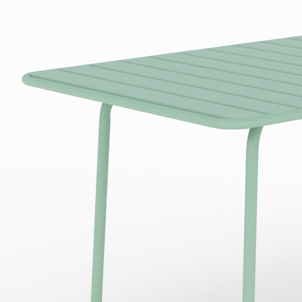 Table de jardin en métal vert clair 6 personnes - Yumi