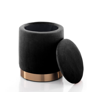 Tomasucci Pouf de rangement rembourré DIDO BLACK