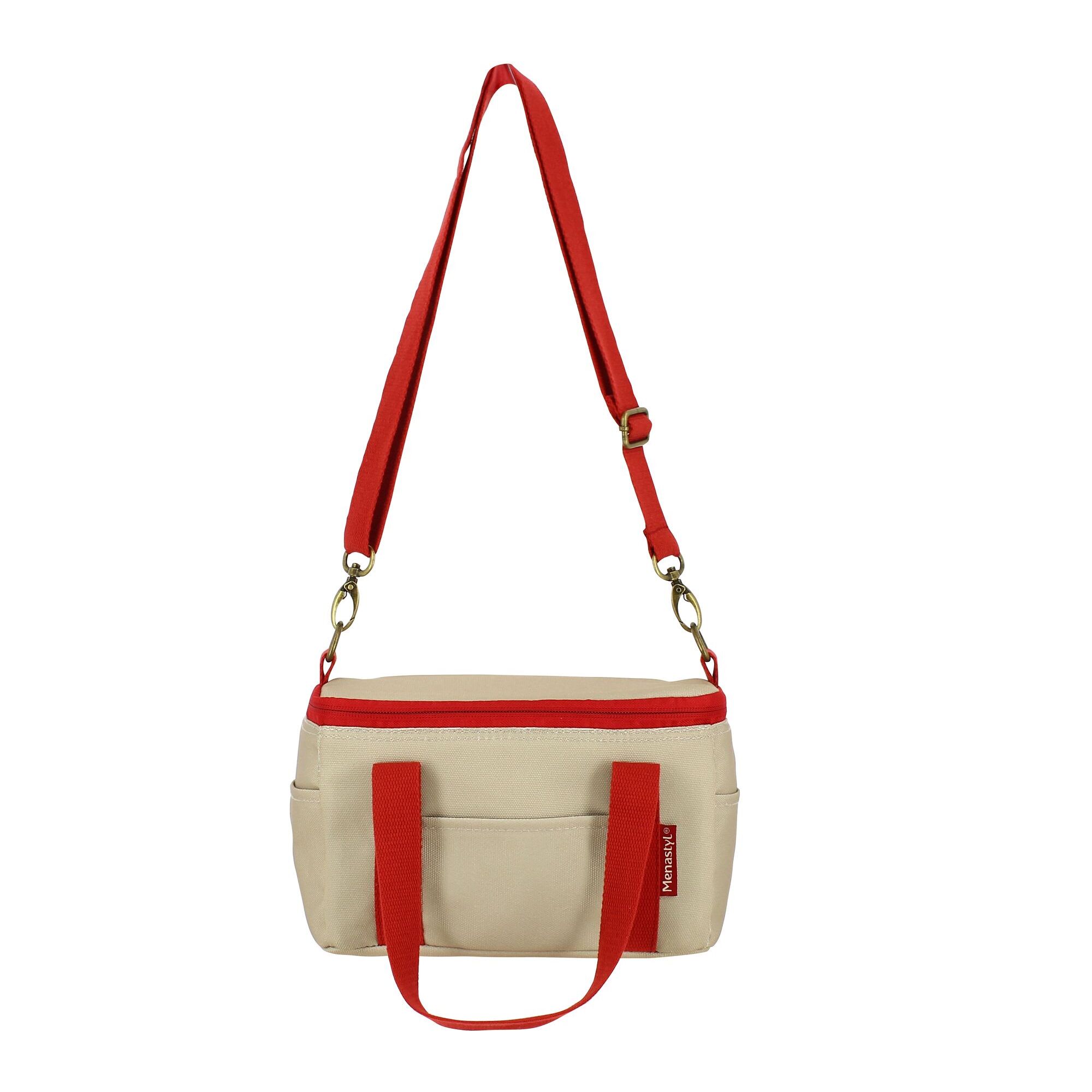 Sac en tissu isotherme beige et rouge 5L COLORAMA