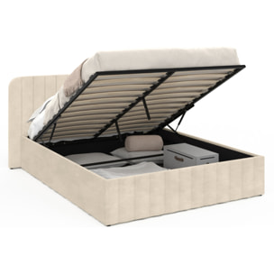 Lit coffre Valentina 140x190cm velours beige
