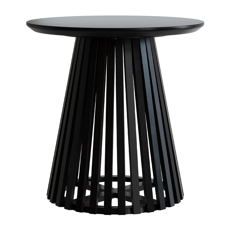 Table d'appoint ronde noire en bois d'acacia D50 cm - Képès