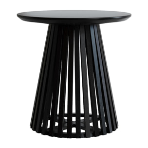 Table d'appoint ronde noire en bois d'acacia D50 cm - Képès