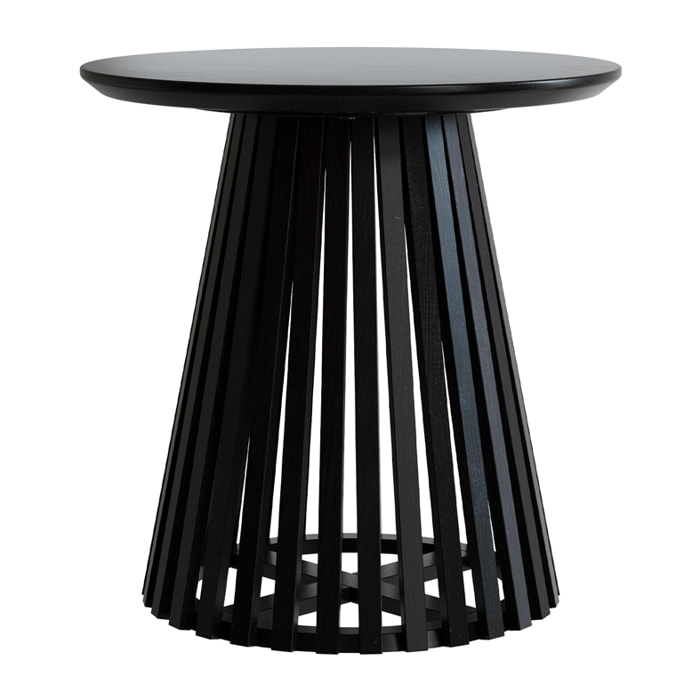 Table d'appoint ronde noire en bois d'acacia D50 cm - Képès