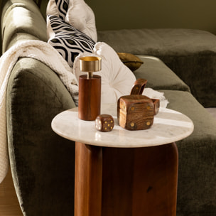 Lot de 2 chandeliers/bougeoirs H22cm marron