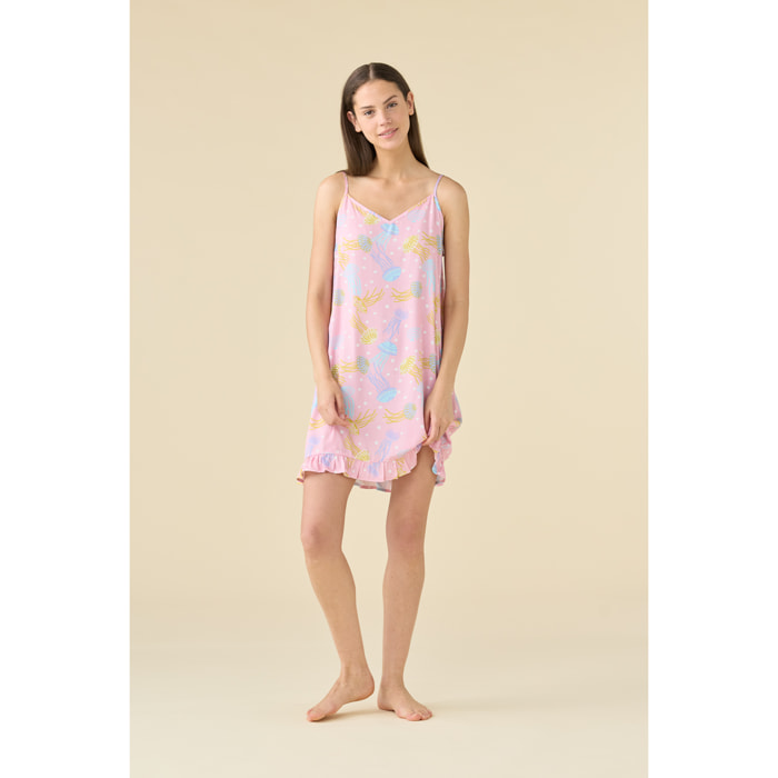 Camicia da notte in viscosa articolo floret. Noidinotte