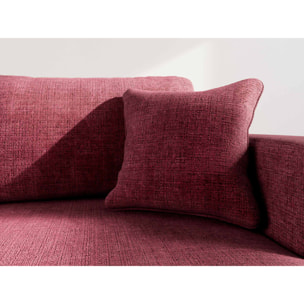 Miro - Canapé d'angle droit 4 places convertible avec coffre en velours texturé - Prune