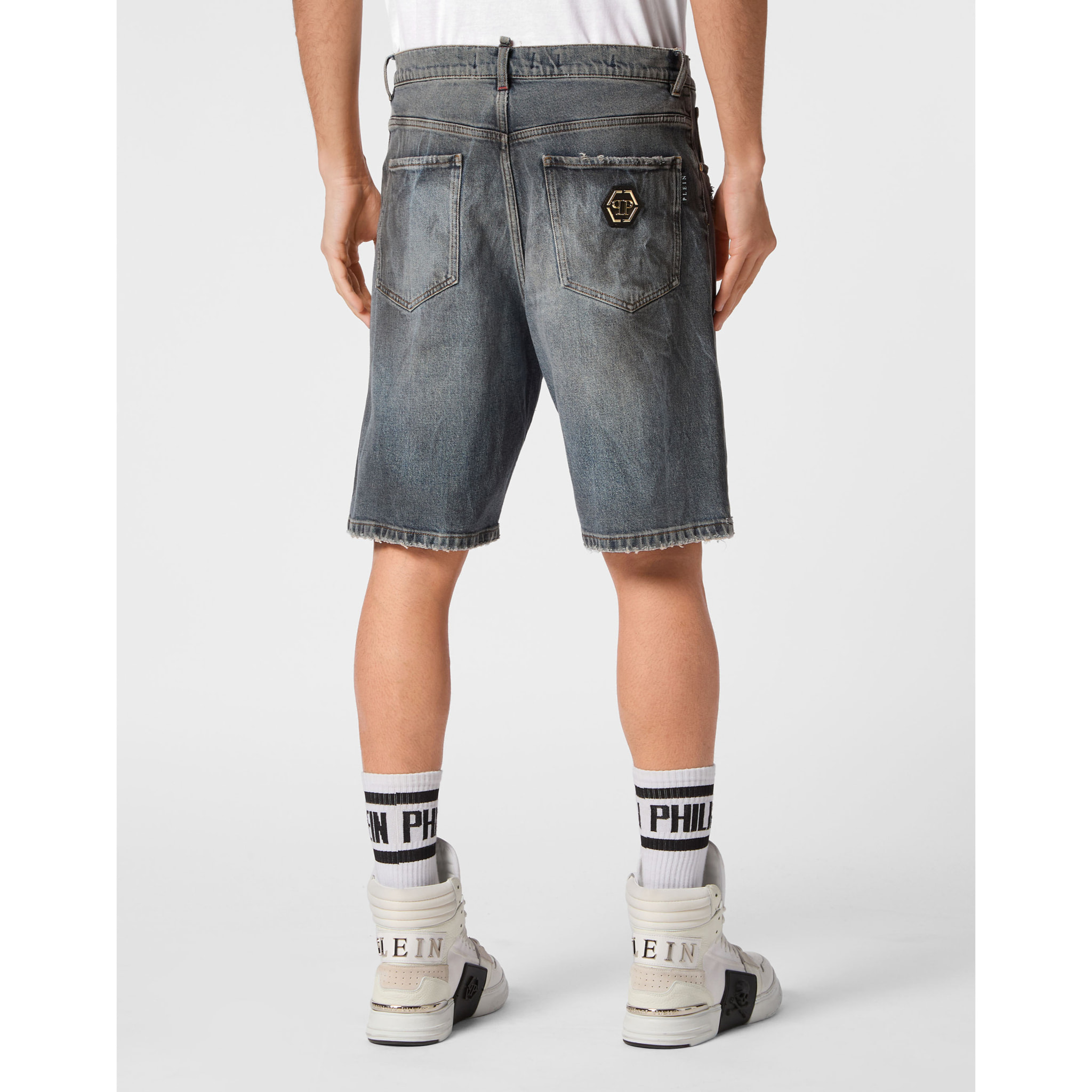 PHILIPP PLEIN DENIM SHORTS