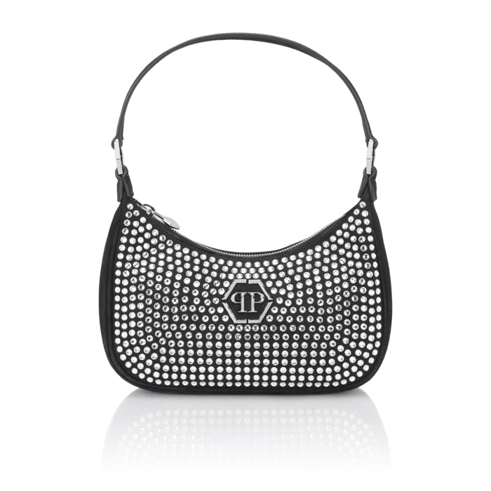 PHILIPP PLEIN Suede Shoulder Bag All-Over Strass