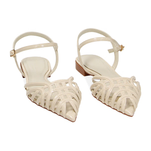 Ballerine slingback panna in vernice