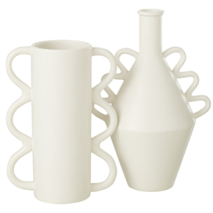 J-Line vase Vague Anse Dolomie - poterie - blanc - large