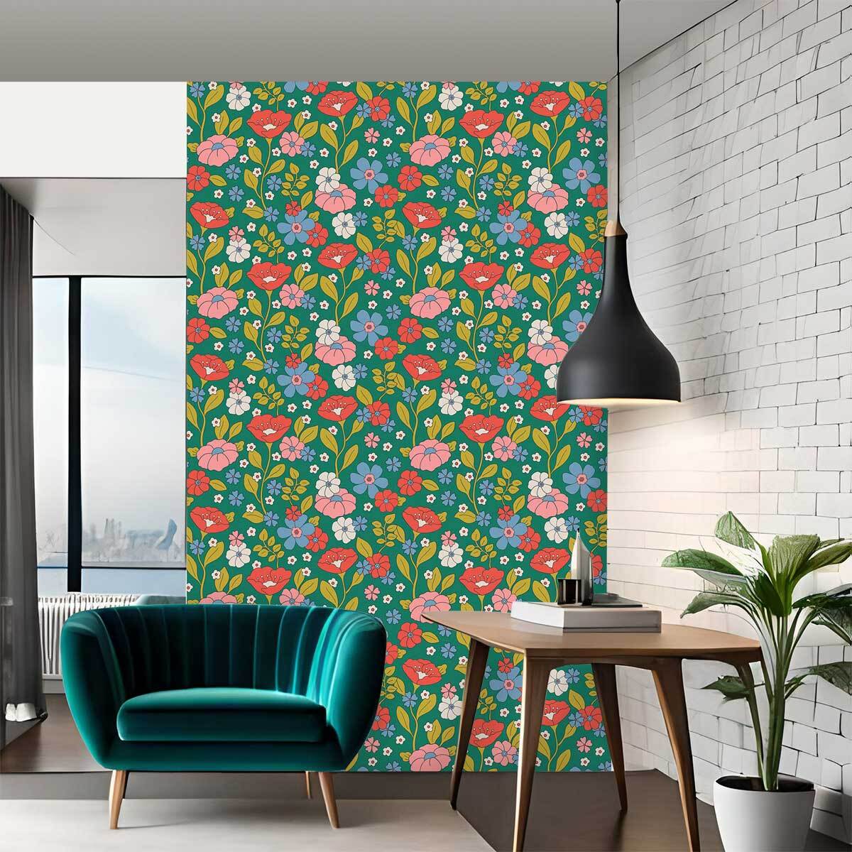 Papier peint panoramique Elise eglantine  Intissé