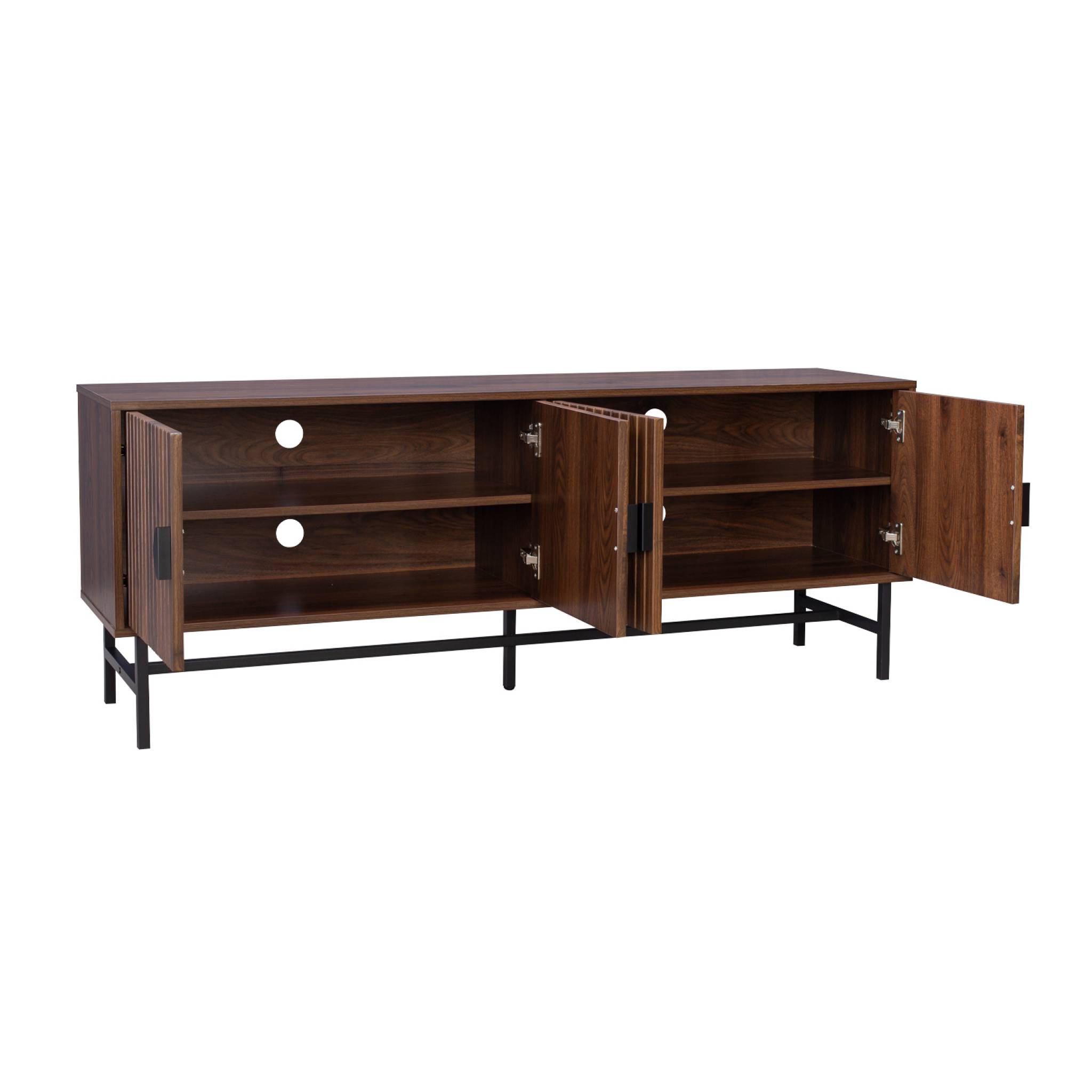Meuble TV. Bazalt. quatre portes. deux étagères. L 157.5 x l 39 x H 60cm