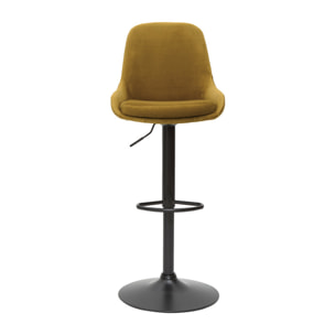 Tabourets de bar design réglables velours bronze (lot de 2) HOLO