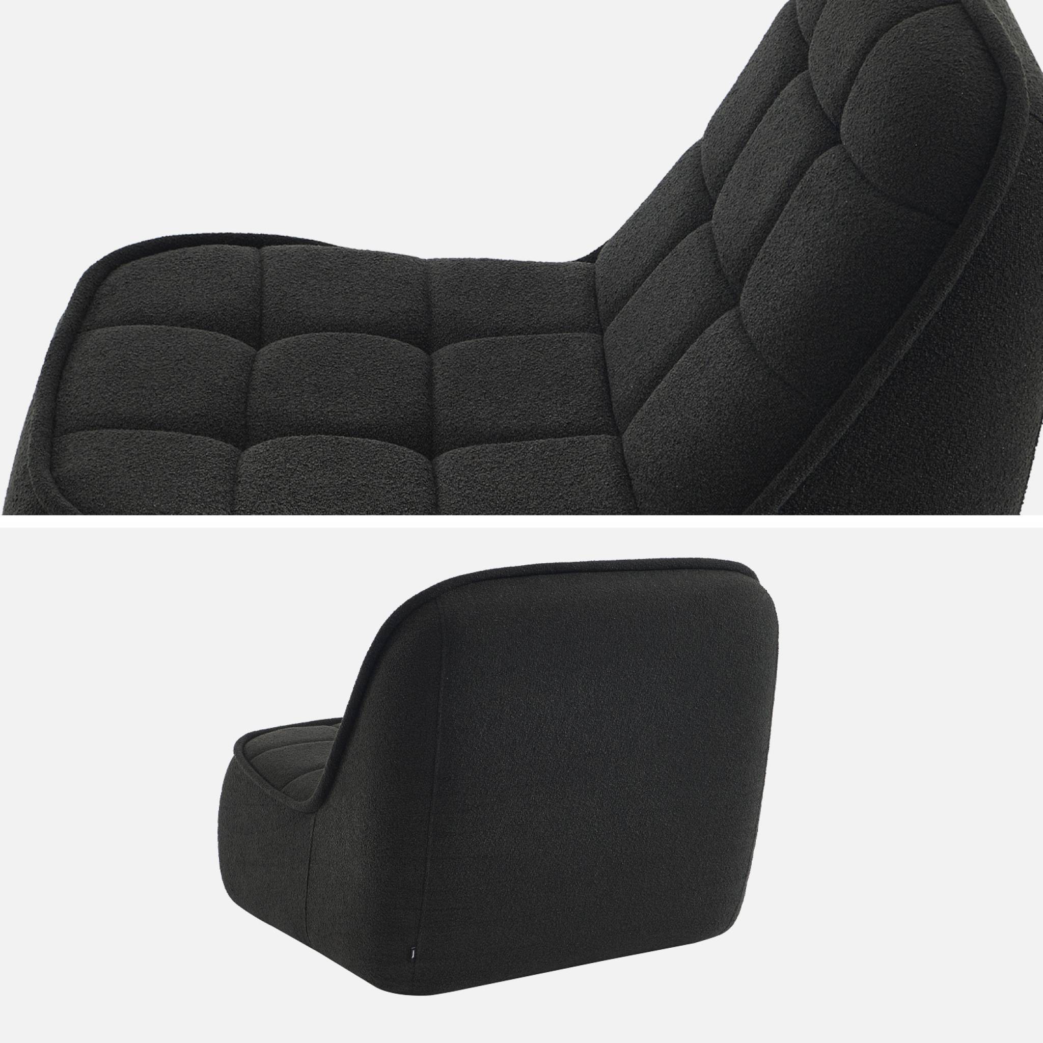 Chauffeuse bouclette texturée 1 place noir L 93 x P 104 x H 85cm - Boni