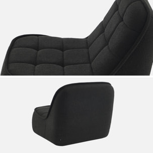 Chauffeuse bouclette texturée 1 place noir L 93 x P 104 x H 85cm - Boni
