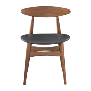 Chaises vintage en bois foncé et noir (lot de 2) WALFORD