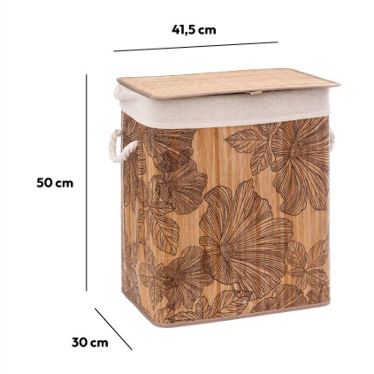 Panier à linge 60L - Bambou Noir BlackFlora