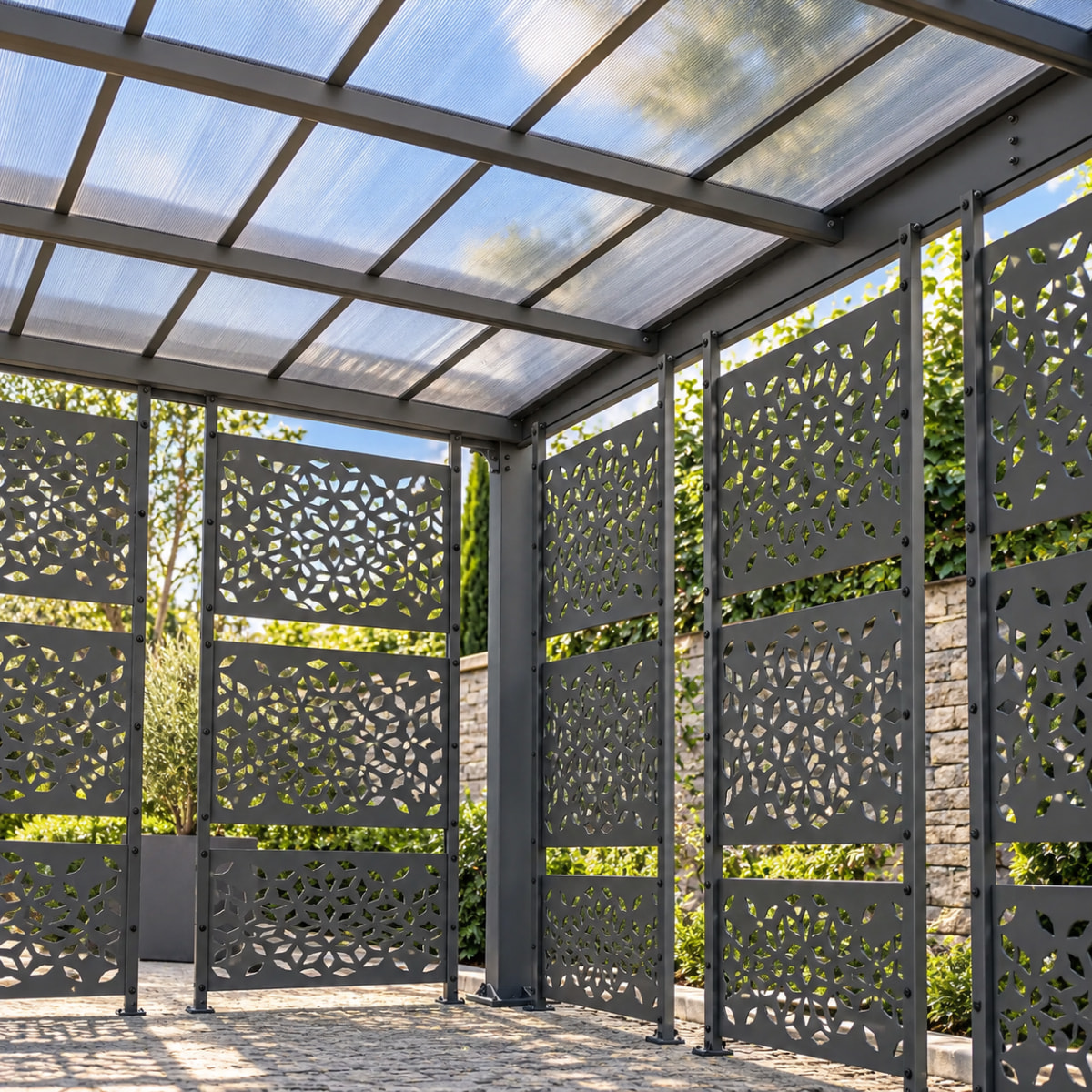 Carport aluminium Trigano - LIBECCIO + 8 claustras - 16 m²