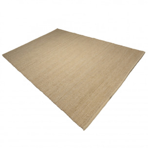 QUENTIN - Tapis rectangulaire 160x230cm en jute et coton beige