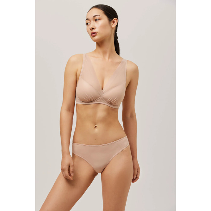 Slip brasiliane in tulle beige
