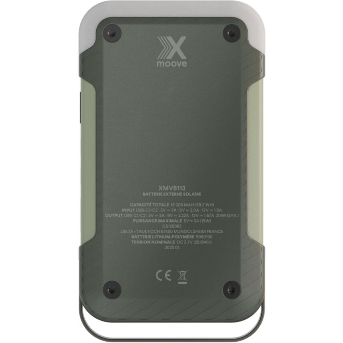 Batterie externe XMOOVE 16000 mAh SOLARGO POCKET lampe torche