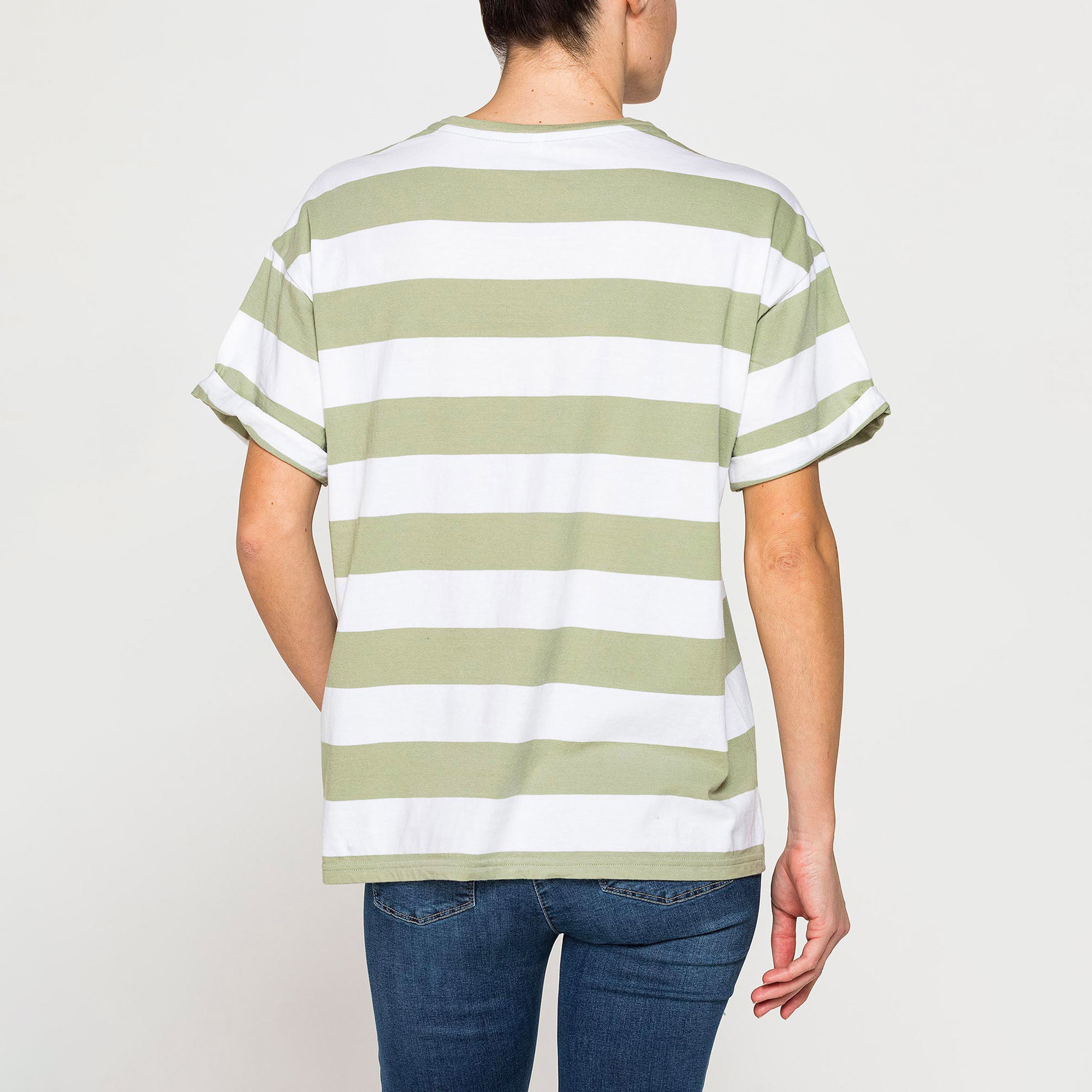 T-SHIRT OVERSIZE MODELLO BOYFRIEND A RIGHE