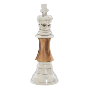 Pièce d'échec déco Johan H.25cm argent