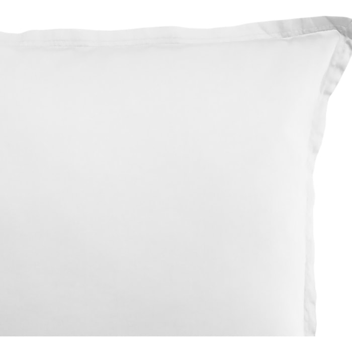 Paire de Taies D'oreiller 100% Satin De Coton 105 Fils Blanc