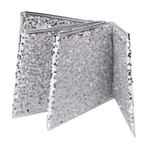 Copri base per albero di natale in tessuto pieghevole argento double face esagonale cmø68h25