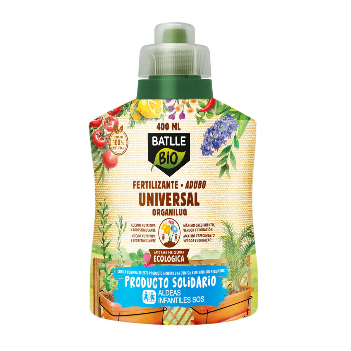 Fertilizante Universal BatlleBio 400 ml ALDEAS INFANTILES