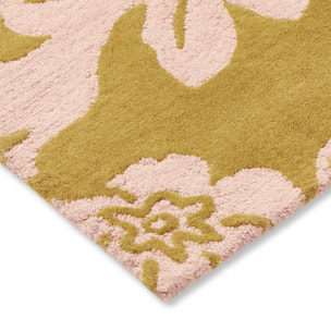 Tapis salon et chambre fait à la main en laine motif floral GUHA