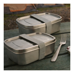 Lot de 2 Lunch box en inox, GLAMPING
