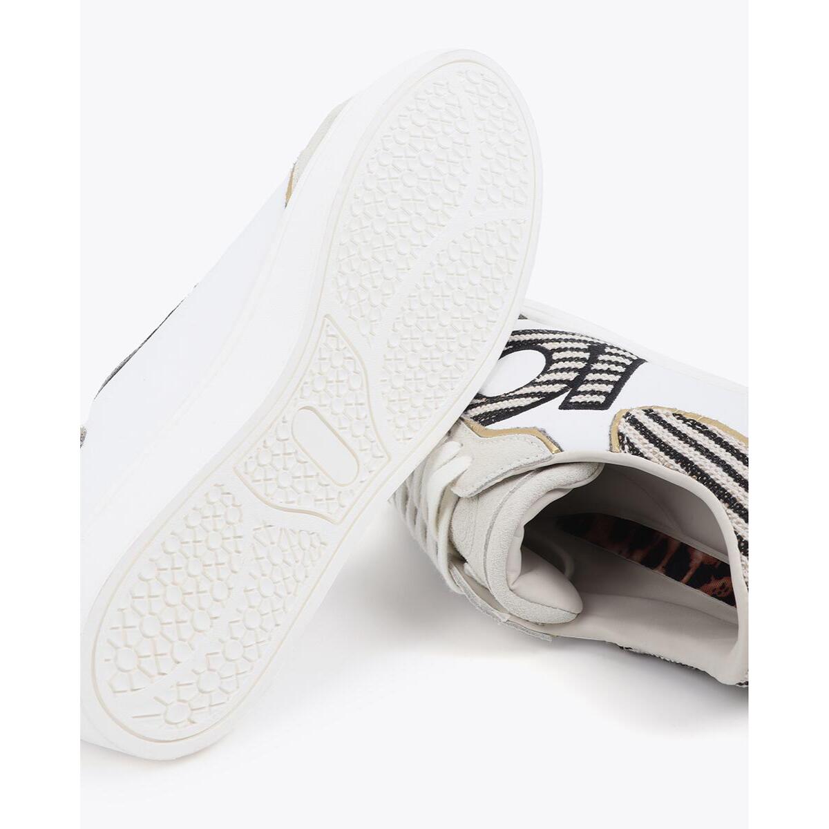 Scarpa sportiva con logo in tessuti abbinati e dettagli in pelle