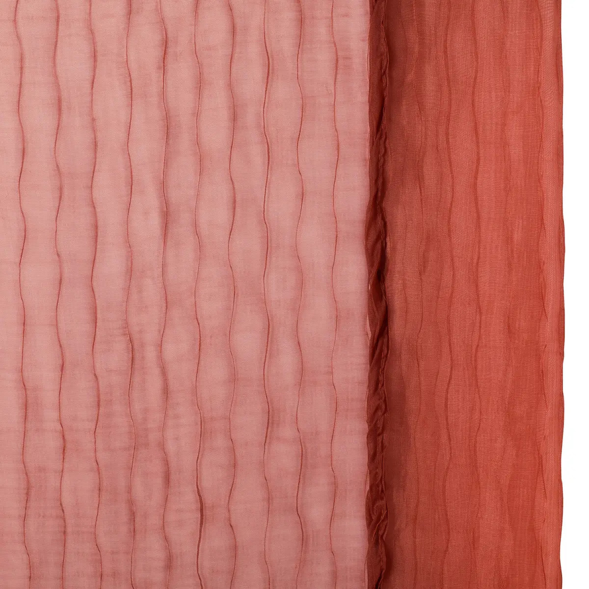 Voilage Mila rayures texturées140x240cm terracotta