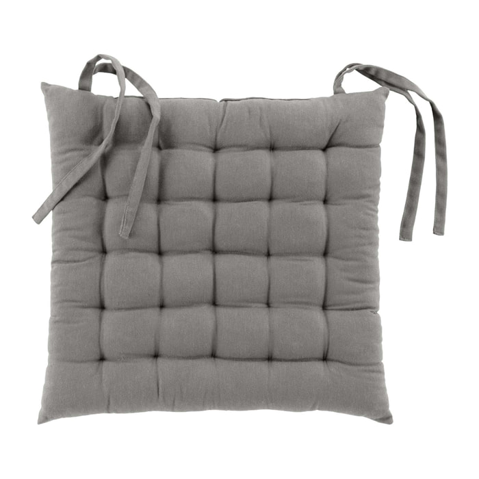 Assise matelassée en coton et polyester recyclé - Gris