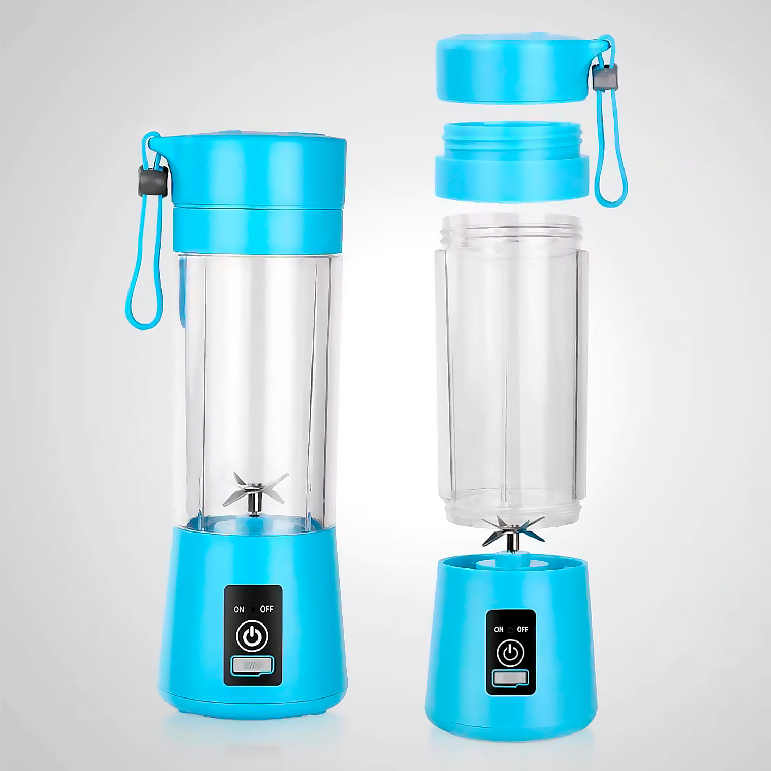 Batidora eléctrica portátil de 380ml, 15.000rpm, batería de 2000mAh y tapa con filtro.