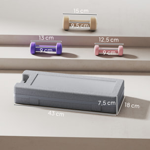 Juego de Mancuernas de 6 Piezas Total 6 kg, 2x1,5 kg, 2x1 kg, y 2x0,5 kg, Mancuernas Hexagonales con Revestimiento de PU con Maletín para Ejercicio en Casa, Gimnasio, Multicolor