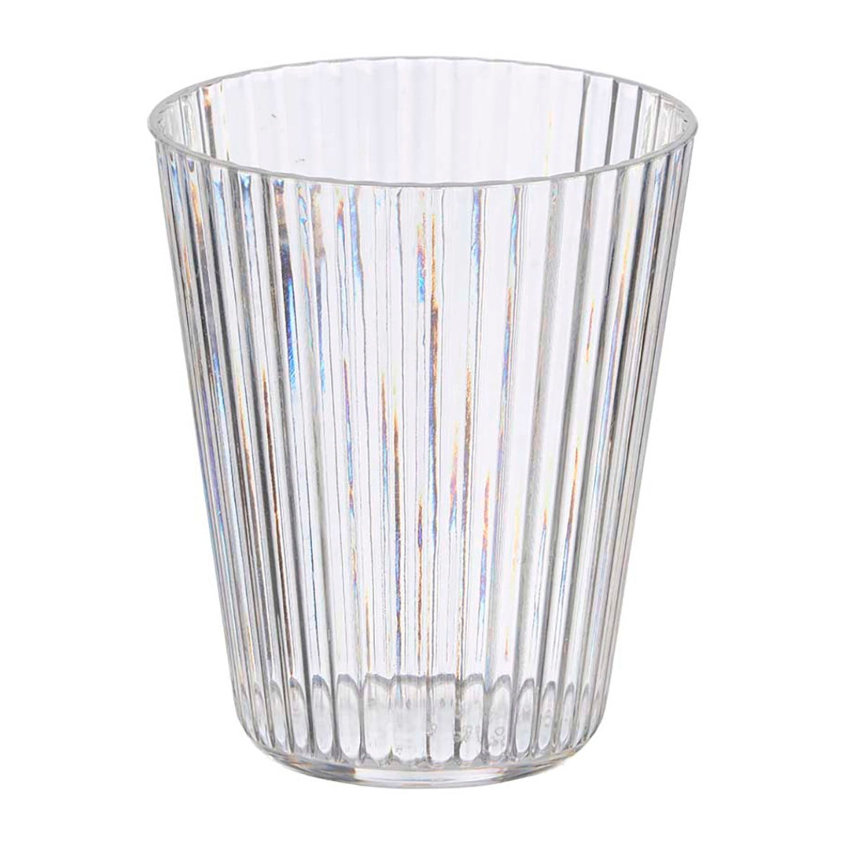 Pack 6 vasos de rayas transparentes. 300 ml