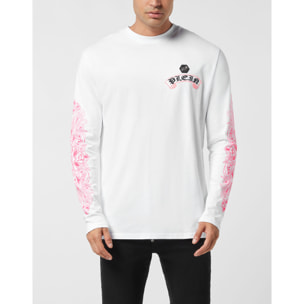 PHILIPP PLEIN Camiseta de cuello redondo y manga larga CHROME