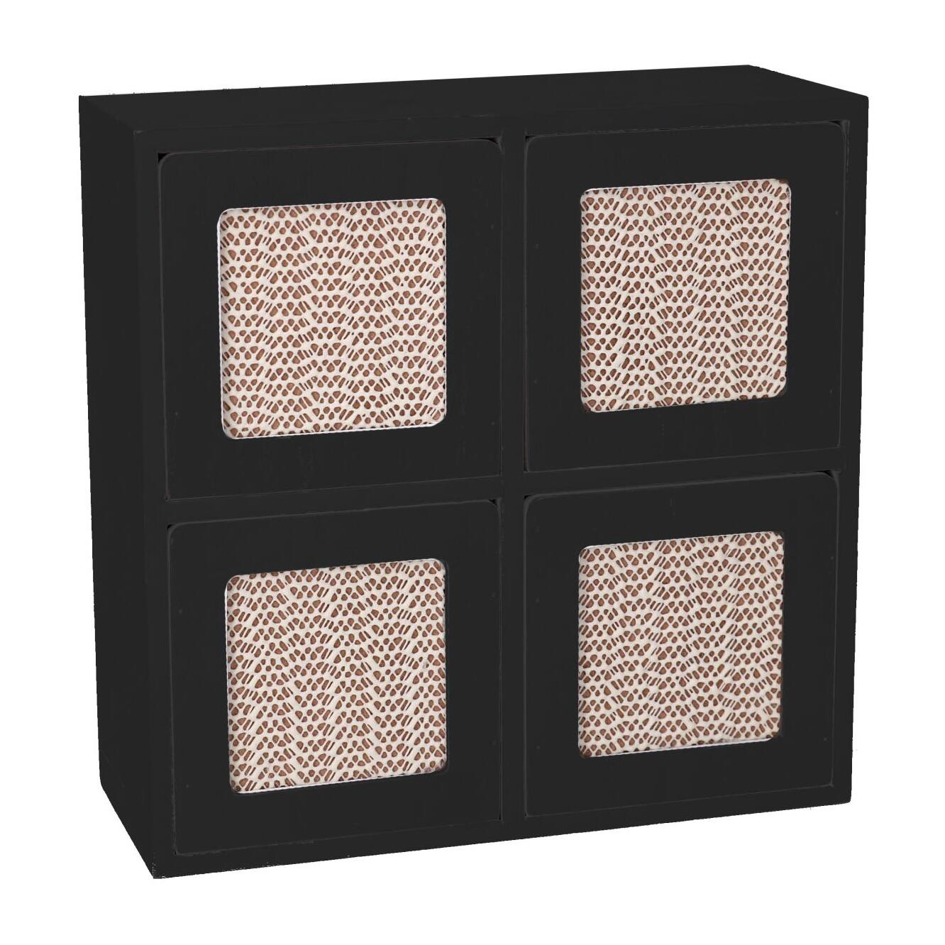 Portatutto in legno nero quadro cm20x8x20