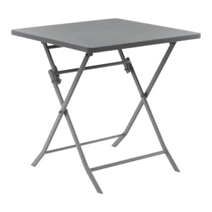 Table de jardin pliante carrée "Greensboro" gris quartz Roland Garros 2 places