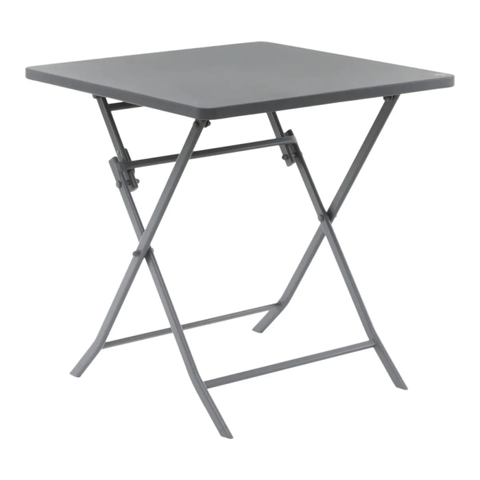 Table de jardin pliante carrée "Greensboro" gris quartz Roland Garros 2 places